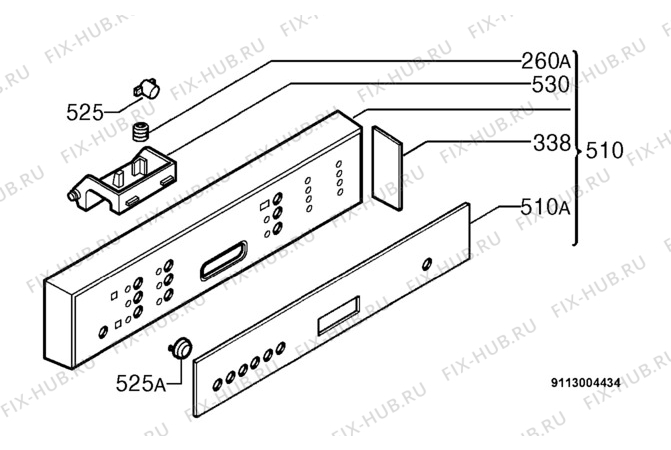 Взрыв-схема посудомоечной машины Arthurmartinelux ASI4231X - Схема узла Command panel 037